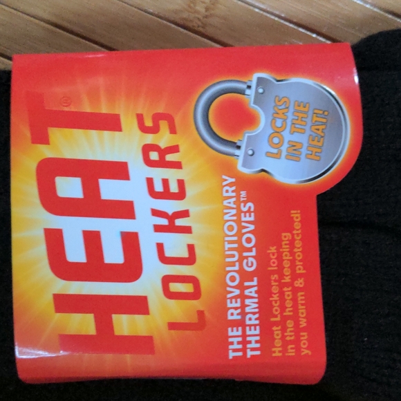 Mens Black Knit Heat Lockers Insulated Gloves Large/XL - Picture 3 of 6